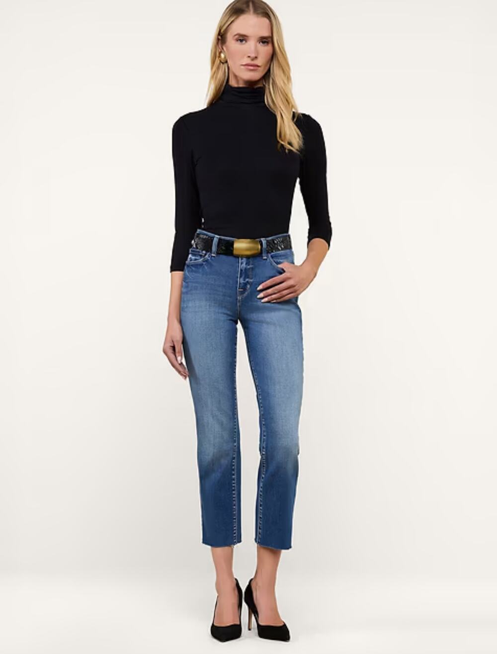 L'AGENCE Sada Slim-Leg Cropped Jean 25 Cambridge French chic Old money Preppy